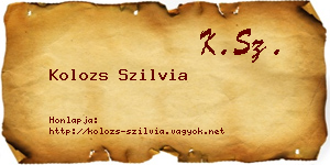 Kolozs Szilvia névjegykártya